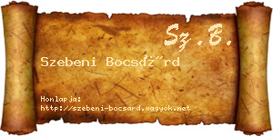 Szebeni Bocsárd névjegykártya